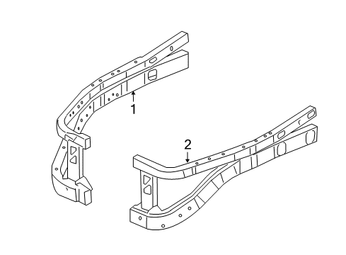 2007 Chrysler Aspen Structural Components & Rails Radiator Housing Diagram for 55362306AG