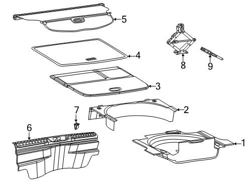 2020 Jeep Cherokee Interior Trim - Rear Body Trunk Diagram for 68288895AB