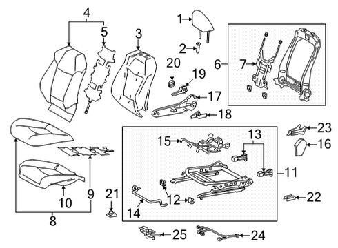 2022 Toyota Corolla Cross Passenger Seat Components Cushion Shield Diagram for 71811-0A070-C0