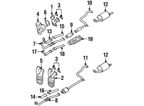 1996 Nissan 200SX Exhaust Manifold INSULATOR-Heat, Exhaust Tube Front Upper Diagram for 20515-4B000