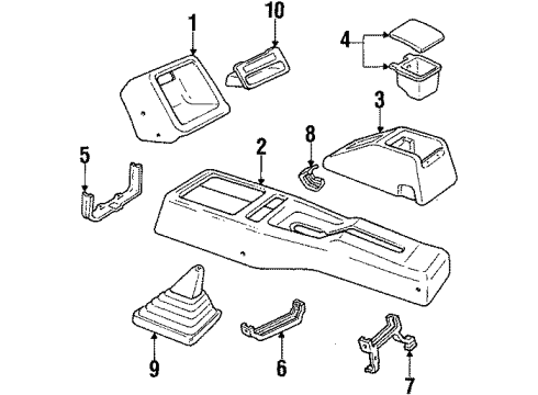 1987 Hyundai Excel Center Console Console-Main Diagram for 84620-21001-AM