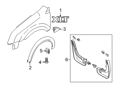 2010 Ford Transit Connect Exterior Trim - Fender Wheel Opening Molding Diagram for 7T1Z-58278L01-AA