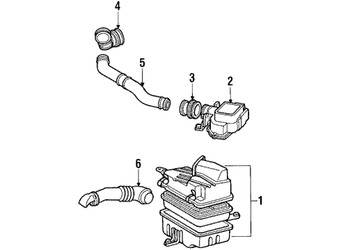 1985 Toyota 4Runner Air Inlet Air Cleaner Assembly Diagram for 17700-35350