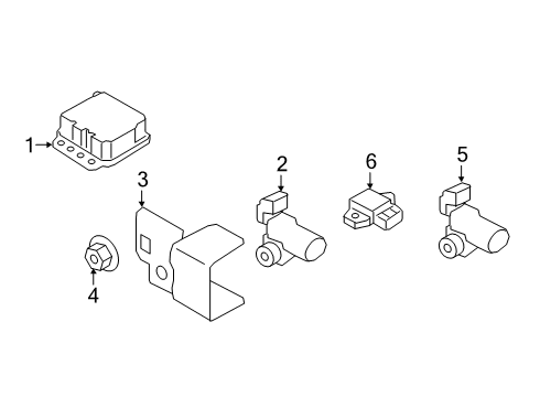 2019 Nissan Kicks Air Bag Components Curtain Air Bag Passenger Side Module Assembly Diagram for 985P0-5RL1A