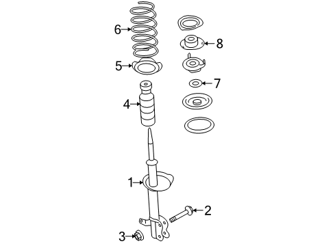 2007 Nissan Altima Struts & Components - Front STRUT Kit, Front Suspension Diagram for E4302-JA00A