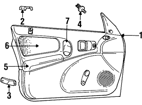 1996 Plymouth Neon Interior Trim - Door Door Panel Armrest Diagram for FC77PD5