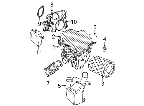 2003 Dodge Neon Throttle Body Body-Air Cleaner Diagram for 4891317AB