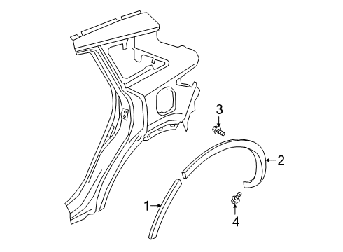 2019 Infiniti QX50 Exterior Trim - Quarter Panel Moulding-Fillet, Rear RH Diagram for 78860-5NA1A