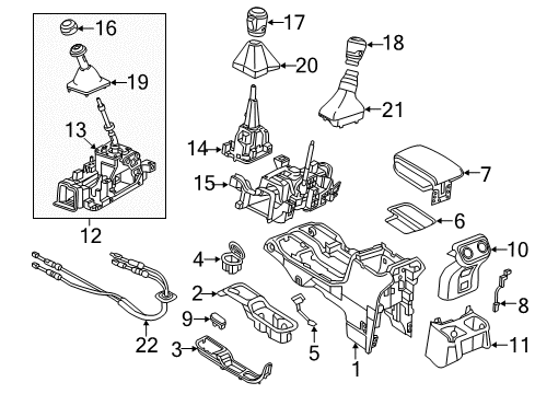2021 Jeep Wrangler Console Console ARMREST Diagram for 6AC671A5AH