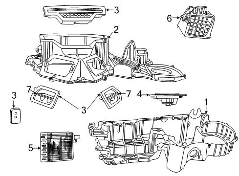 2001 Dodge Dakota A/C Evaporator & Heater Components Screw-HEXAGON Head Diagram for 6031694