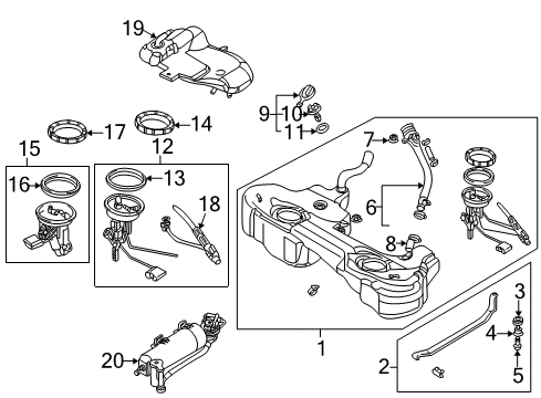 2002 BMW M3 Fuel System Components Vent Pipe Diagram for 16132283286