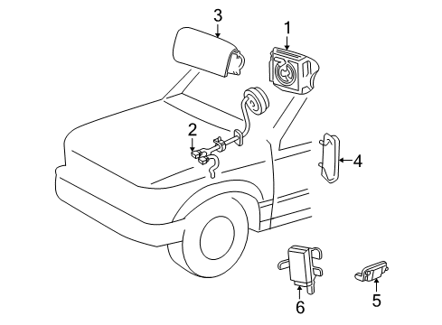 2001 Ford Explorer Sport Air Bag Components Clock Spring Diagram for F87Z-14A664-BC