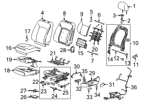 2014 Buick Regal Driver Seat Components Seat Back Heater Diagram for 22922124