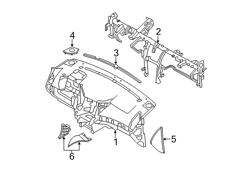 2014 Hyundai Sonata Cluster & Switches, Instrument Panel Cover Assembly-Crash Pad Side RH Diagram for 84767-3S000-HZ