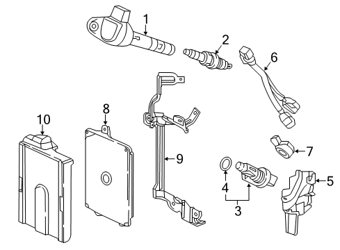 2017 Honda Ridgeline Powertrain Control Cover, Crank Sensor Diagram for 37503-R70-A00