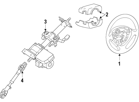 2011 Hyundai Elantra Steering Column & Wheel, Steering Gear & Linkage Column & Shaft Assembly-Steering Diagram for 56310-2L300-AS1