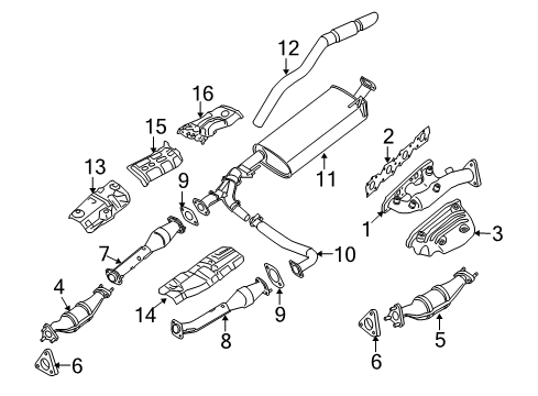 2008 Nissan Xterra Exhaust Components Exhaust Tube Assembly, Rear Diagram for 20050-ZL00A