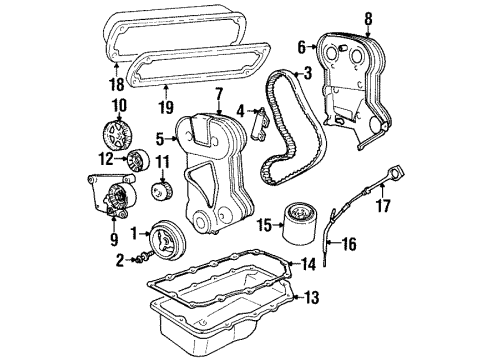 1997 Chrysler Sebring Engine Parts, Mounts, Cylinder Head & Valves, Camshaft & Timing, Oil Pan, Oil Pump, Balance Shafts, Crankshaft & Bearings, Pistons, Rings & Bearings Indicator Engine Oil Level Diagram for 4667914