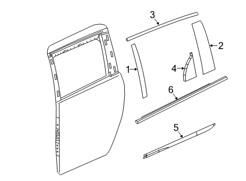 2020 Chrysler Voyager Exterior Trim - Side Loading Door APPLIQUE-C Pillar Diagram for 68187816AG