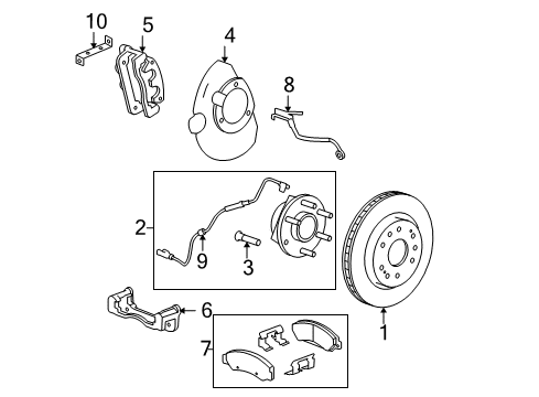 2014 Chevrolet Tahoe Front Brakes Caliper Overhaul Kit Diagram for 23276875