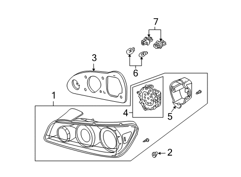 2004 Honda S2000 Bulbs Gasket, L. Base Diagram for 33552-S2A-A11