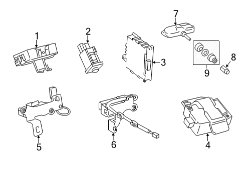 2015 Lexus LS600h Tire Pressure Monitoring Cap, Tire Valve Diagram for 90942-A5006