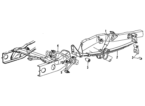 2006 Ford Ranger Rear Suspension Components, Stabilizer Bar Leaf Spring Diagram for 9L5Z-5560-A