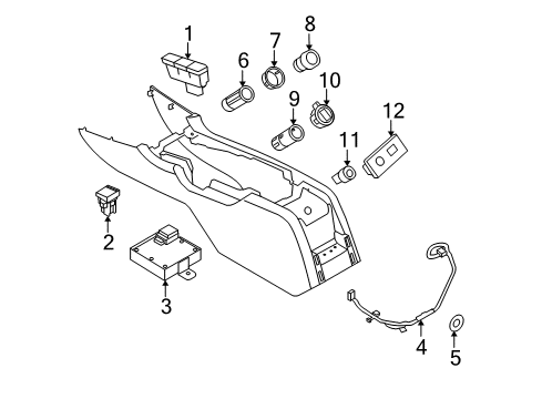 2014 Ford Mustang Switches Auxiliary Jack Bezel Diagram for AR3Z-19C149-AA