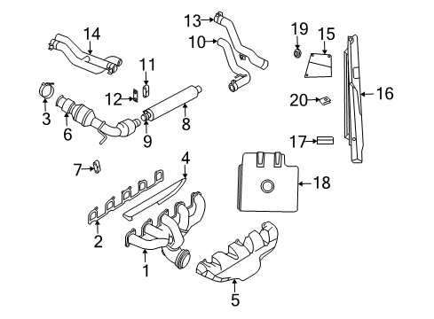 2003 Dodge Viper Exhaust Components Exhaust Pipe Center Diagram for 5290211AD