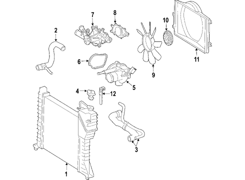 2005 Dodge Sprinter 3500 Cooling System, Radiator, Water Pump, Cooling Fan Water Pump Diagram for 5138057AA