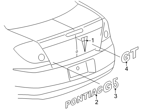 2009 Pontiac G5 Exterior Trim - Trunk Lid Emblem Diagram for 15208180