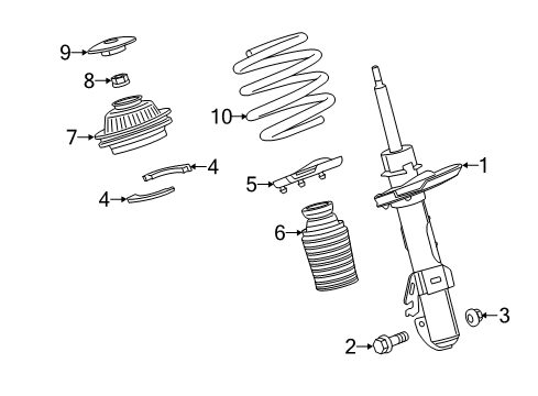 2014 Jeep Cherokee Struts & Components - Front Front Coil Spring Right Diagram for 5168681AB