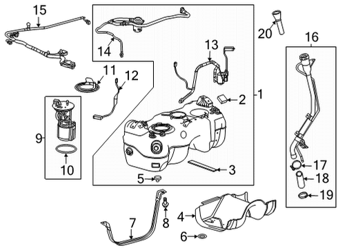 2021 Buick Encore GX Fuel System Components Fuel Pump Seal Diagram for 42623493