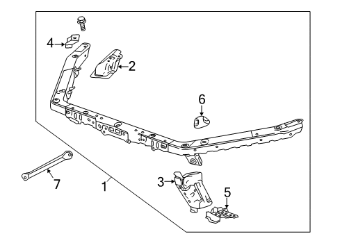 2018 Cadillac CTS Radiator Support Bracket Diagram for 22744113