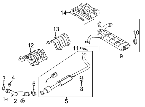 2022 Hyundai Kona Exhaust Components MUFFLER ASSY-FRONT Diagram for 28610-J9NA0