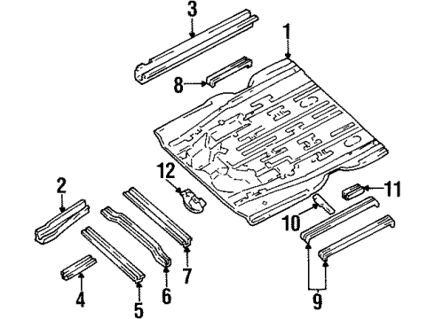 1999 Mercury Villager Floor Front Floor Pan Diagram for XF5Z1211135CA