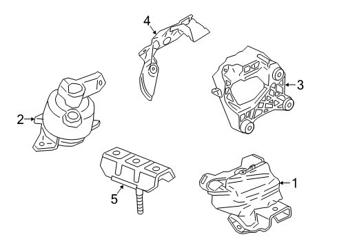 2020 GMC Canyon Engine & Trans Mounting Heat Shield Diagram for 84038679