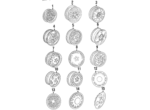 1987 Dodge Shadow Wheels, Covers & Trim Wheel 14X5.5 Diagram for 4284376