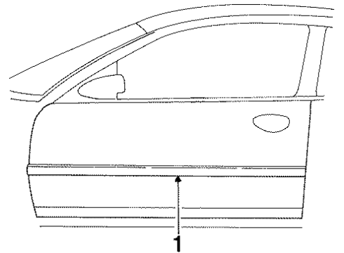 1998 Dodge Neon Exterior Trim - Door Molding-Front Door Diagram for RG31TZZAA