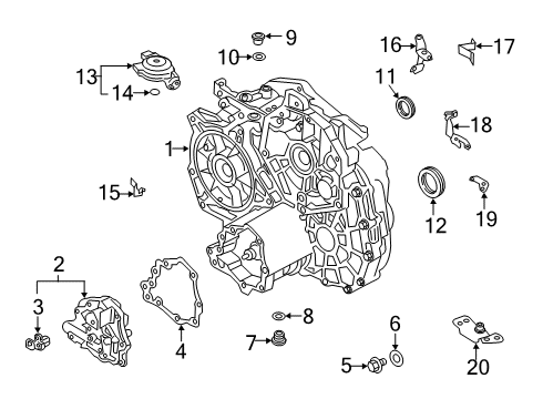 2019 Mitsubishi Outlander PHEV Automatic Transmission Plug-Transmission Case Diagram for MD701850