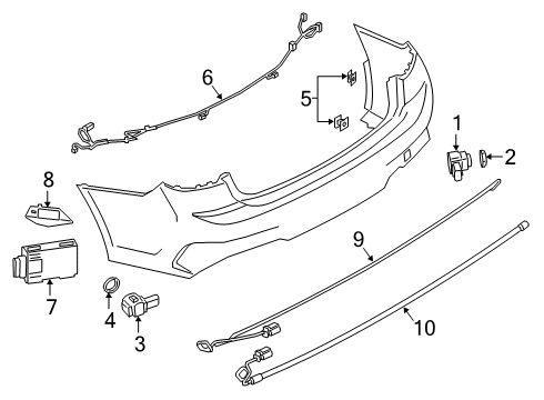 2022 BMW 330i Electrical Components - Rear Bumper ABSORBER FUNNEL, LEFT Diagram for 66318094417