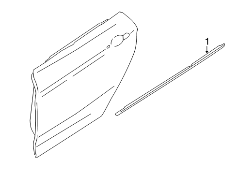 2014 BMW 328i GT xDrive Exterior Trim - Rear Door Outer Weatherstrip, Rear Left Door Diagram for 51357289945
