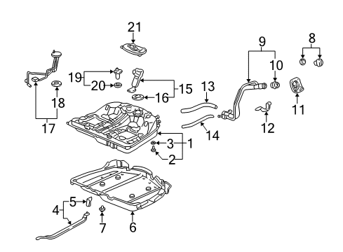 1996 Acura RL Fuel Supply Tube, Filler Neck Diagram for 17651-SZ3-A01