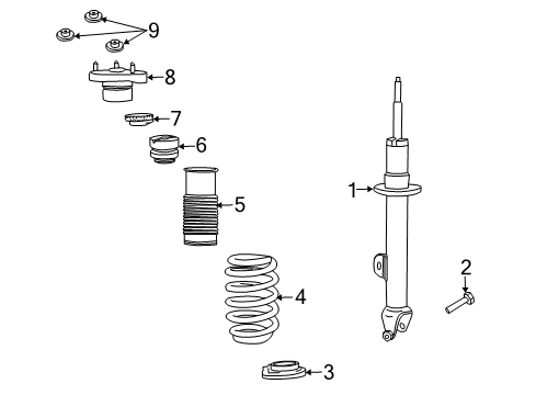 2020 Dodge Challenger Struts & Components - Front Shock-Suspension Diagram for 68316051AA