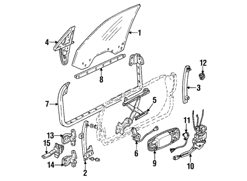 1992 Acura Vigor Door & Components Anti-Switch Assembly, Driver Side Diagram for 72165-SL5-A01