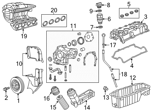 2016 Fiat 500 Engine Parts, Mounts, Cylinder Head & Valves, Camshaft & Timing, Oil Pan, Oil Pump, Crankshaft & Bearings, Pistons, Rings & Bearings, Variable Valve Timing O Ring-Oil Filler Cap Diagram for 68145087AA