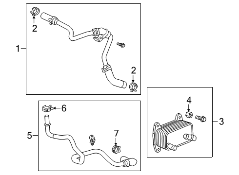 2020 Cadillac CT6 Oil Cooler Inlet Hose Diagram for 12698551