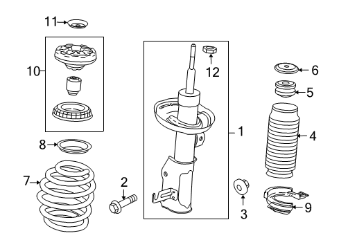 2017 Buick Regal Struts & Components - Front Front Suspension Strut Assembly Diagram for 84039224