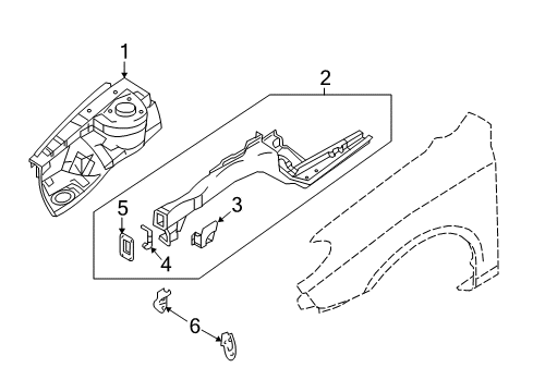 2009 Hyundai Elantra Structural Components & Rails Hook-Front Tie Down, LH Diagram for 84179-2G000