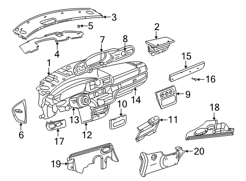 2004 Chrysler Sebring Instrument Panel Switch-Deck Lid Release Diagram for 4760847AC